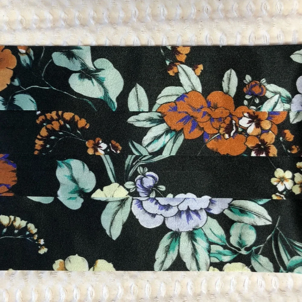 JOHNNY WAS NWT Floral Black Pleated Face Mask - Multicolor Floral Print